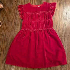 Crewcuts smocked-waist dress in velvet - jcrew